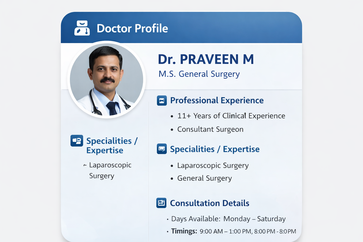 Dr. Praveen digital card