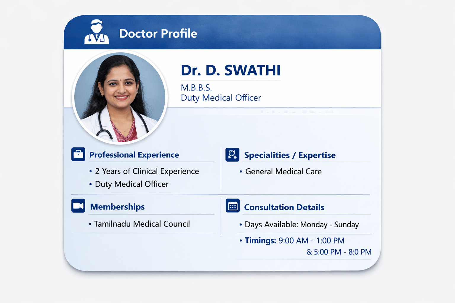 Dr. D. Swathi digital card