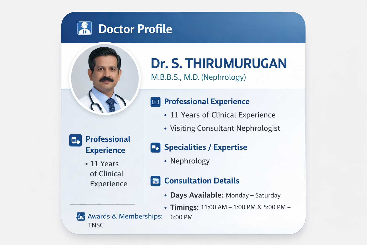 Dr. S. Thirumurugan digital card